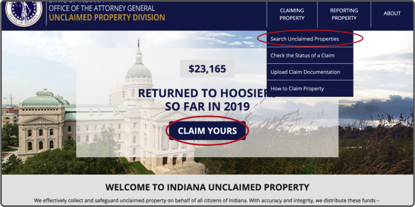 Indiana Unclaimed Property Official Website